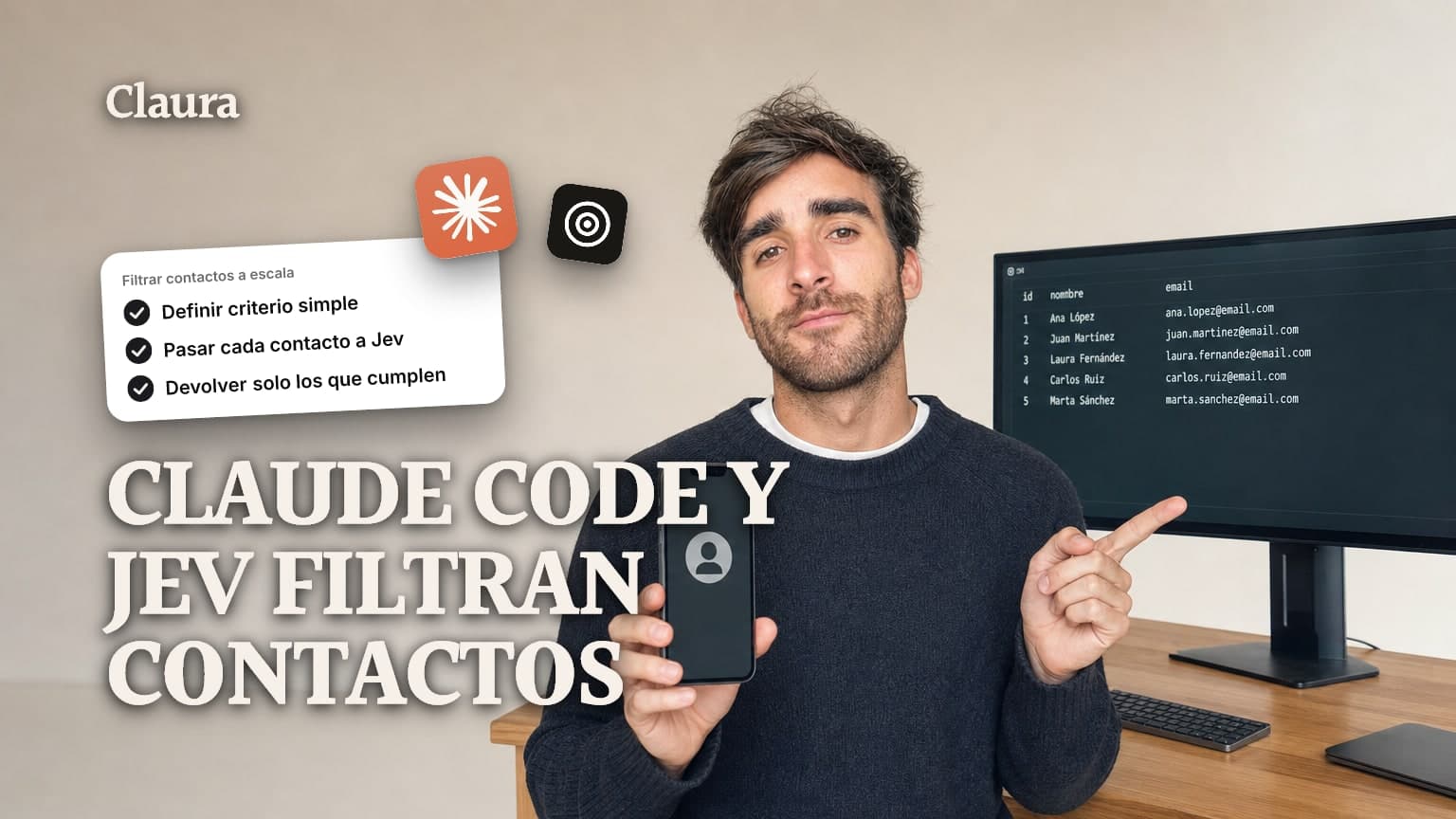 Buscar contactos de negocios con Claude Code y Jev