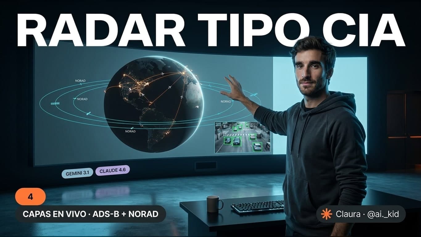 Cómo armar un radar geoespacial con IA: aviones y satélites en vivo