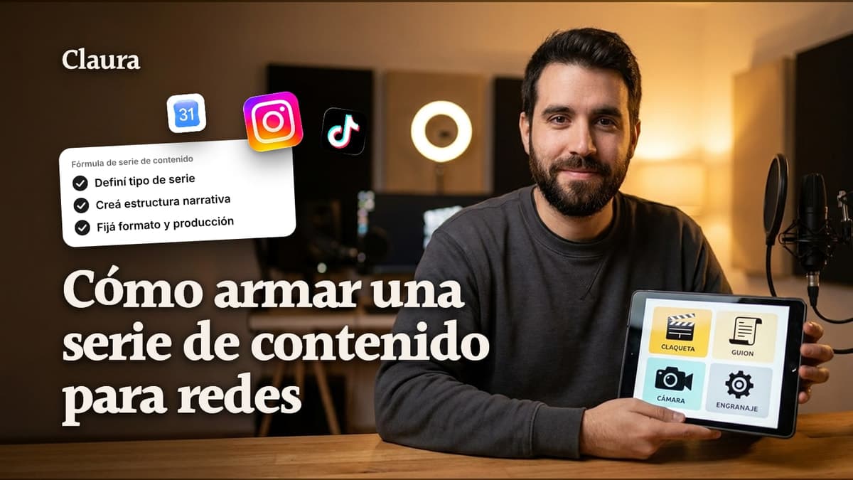 Grilla con 4 casillas: tipo de serie, estructura narrativa, formato visual y producción