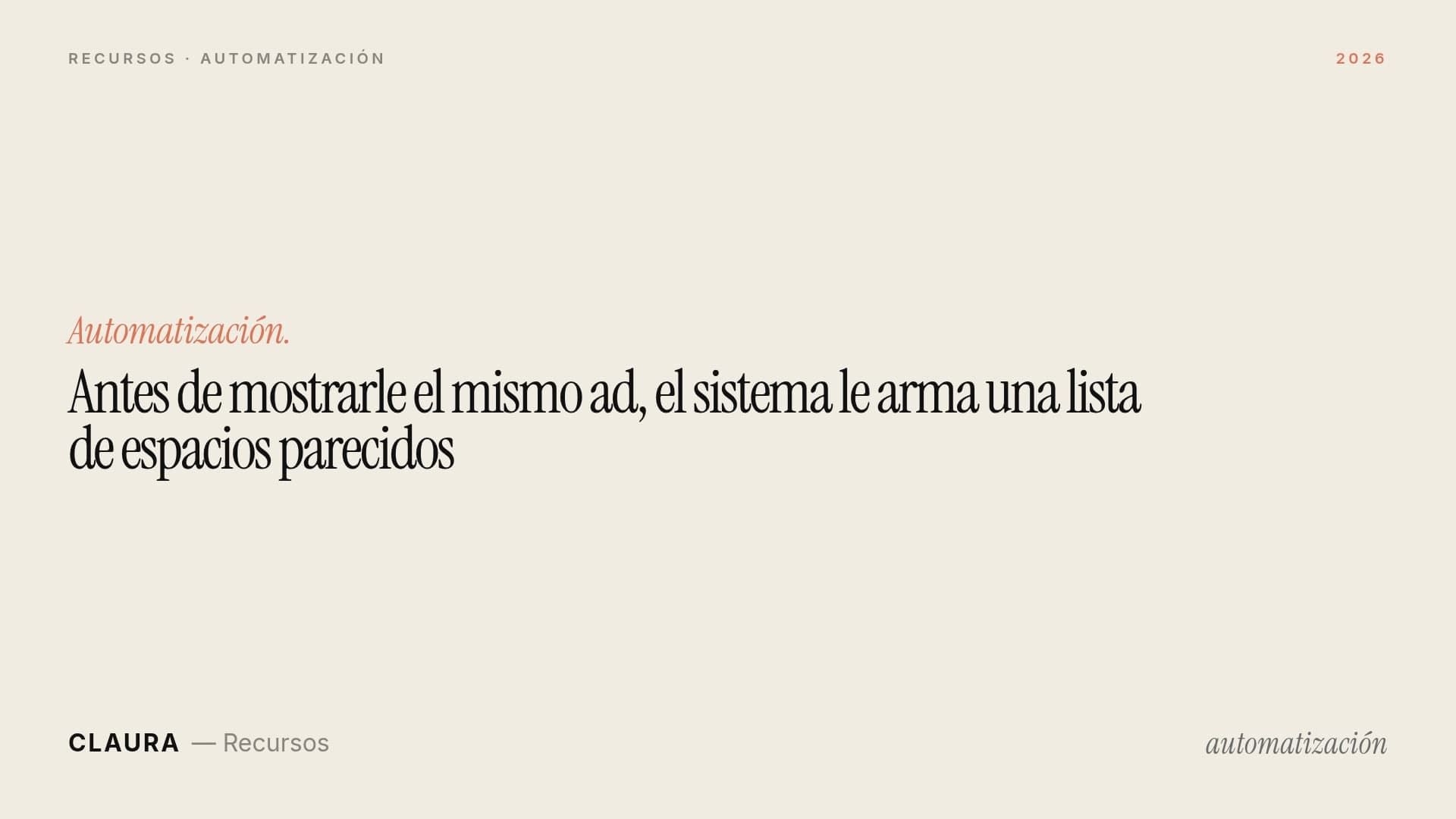 Antes de relanzar el ad, el sistema recomienda espacios parecidos